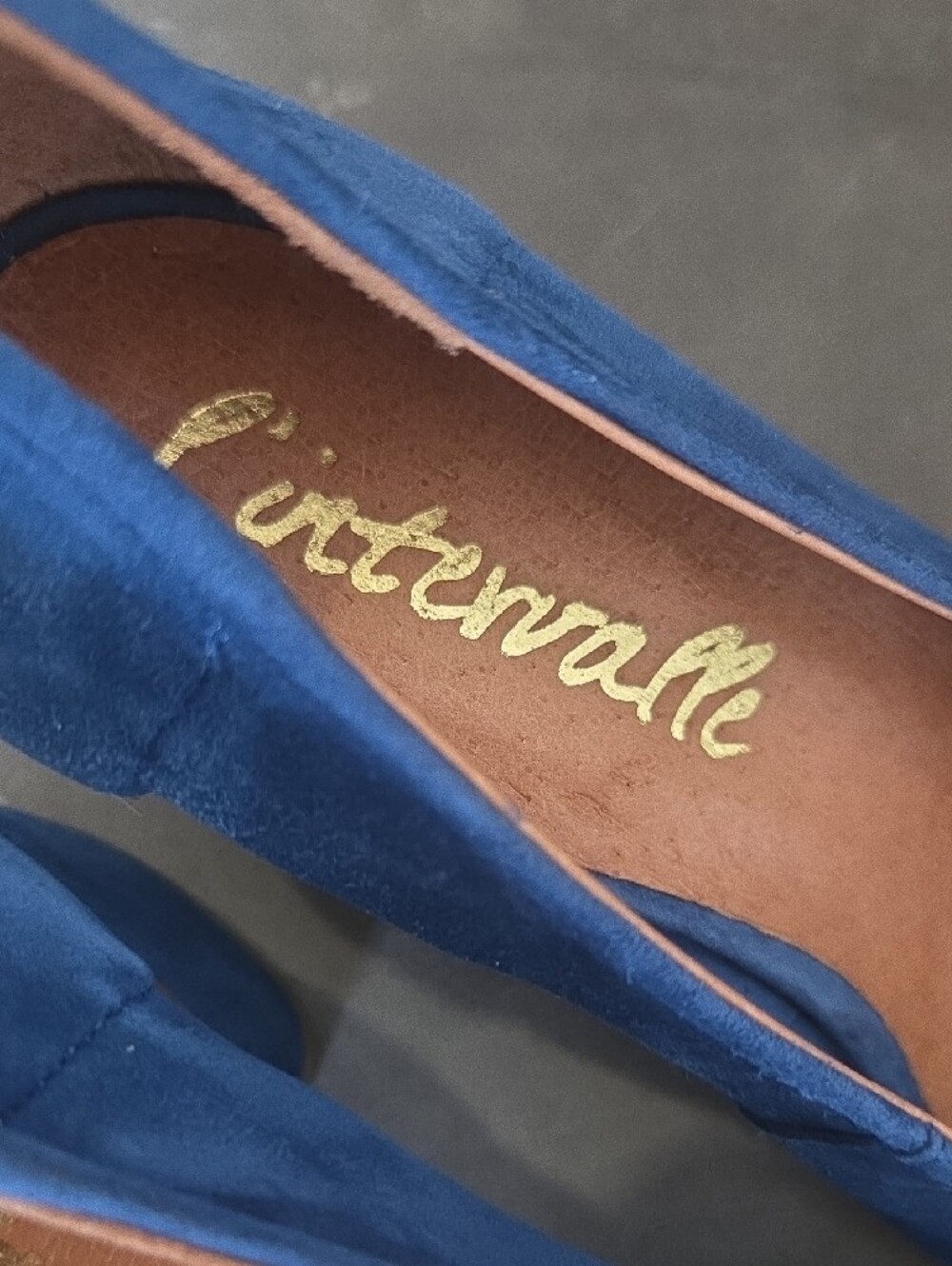 L'INTERVALLE Blue Suede Block Heel Pumps - Picture 3 of 4
